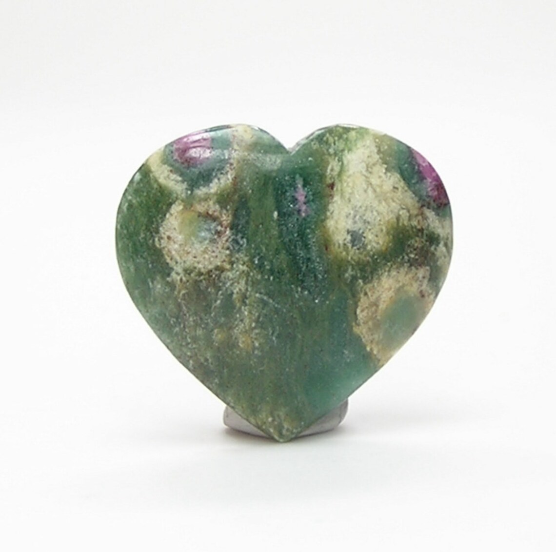 Natural Ruby in Green Stone Precious Gem Stone Heart | Etsy