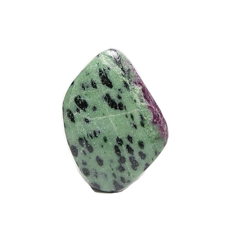 Gemstone Cabochon Red Ruby Green Zoisite Black Spots DIY Etsy