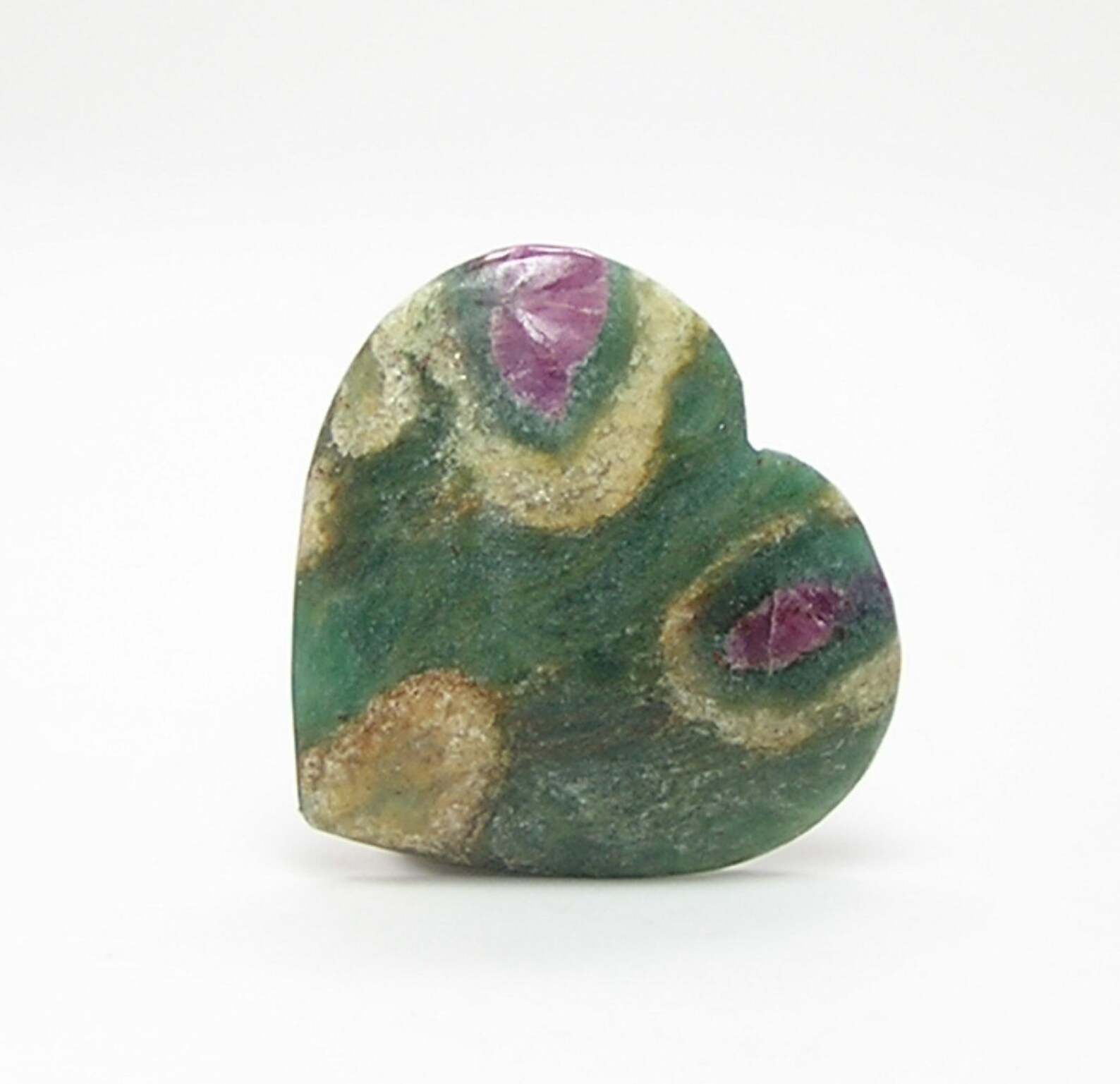 Natural Ruby in Green Stone Precious Gem Stone Heart | Etsy