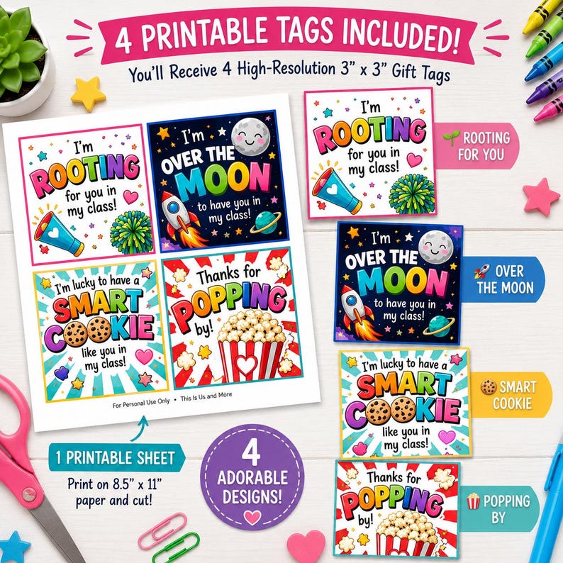 Back to School Gift Tags Printable | Teacher Welcome Labels (Digital Download) image 3