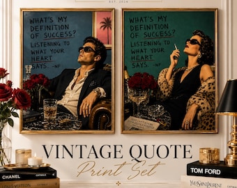 Juego de láminas con citas vintage / Letras de NF, decoración de oficina con estilo glamuroso y melancólico (descarga digital)