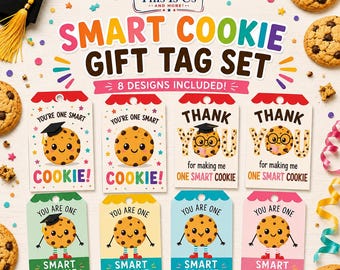 Juego de etiquetas para galletas inteligentes / Etiquetas de graduación y agradecimiento a los profesores / Etiquetas para galletas imprimibles (descarga instantánea)