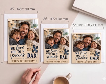 Custom Photo Puzzle Card for Dad – Father's Day, Birthday Greeting (A5, A6, Square)