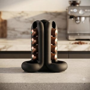 Minimalist Coffee Capsule Stand – Unique Coffee Pod Storage – Space Saving Coffee Bar Decor – Modern Kitchen Organizer