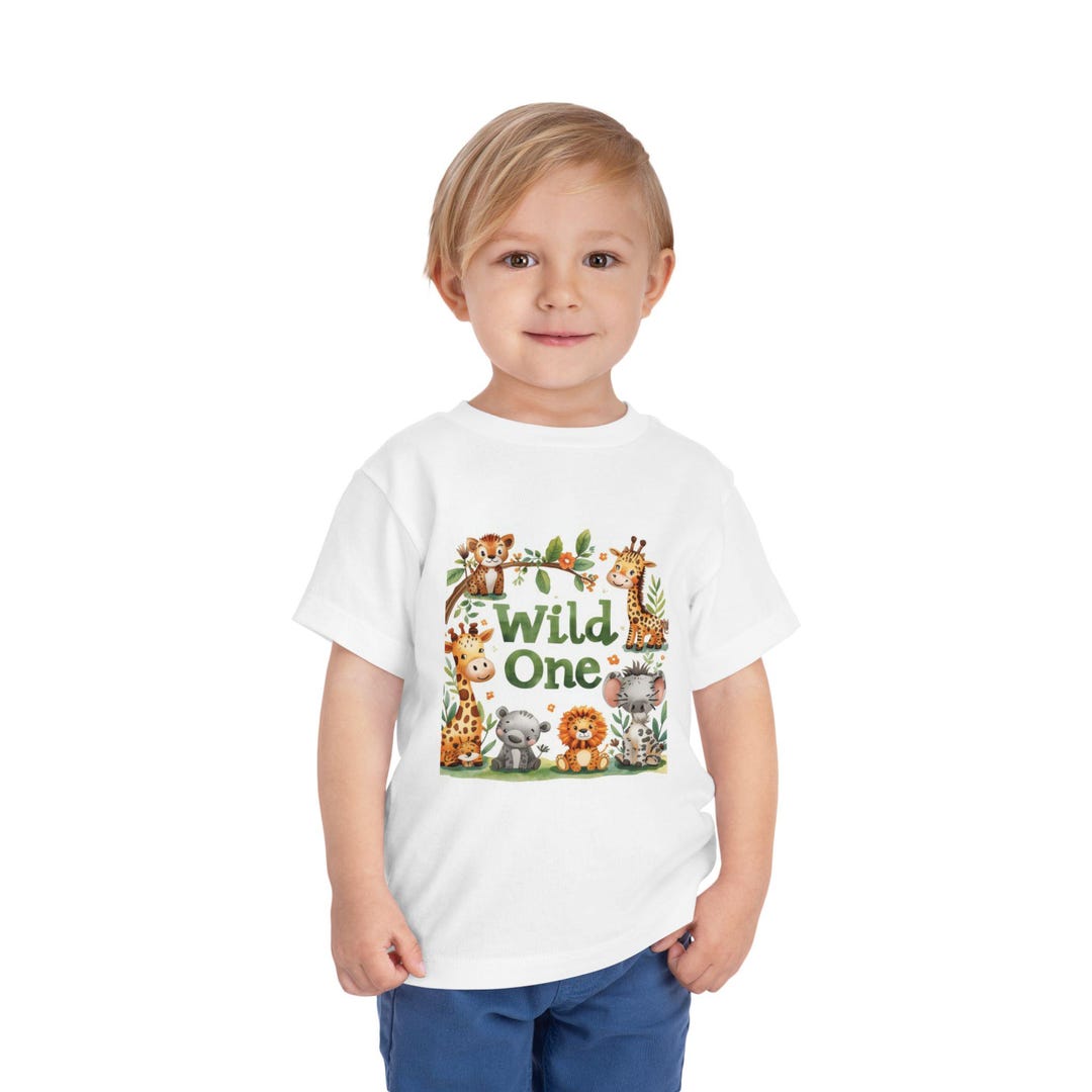Wild One Jungle Animals Toddler Tee | Safari First Birthday Shirt - Etsy