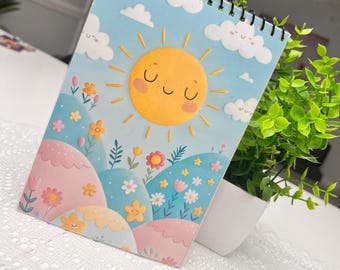 kawaii notebook and bookmarks combo