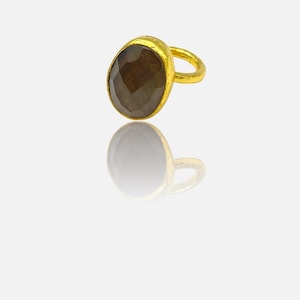 Evia Oval Gemstone Cocktail Ring