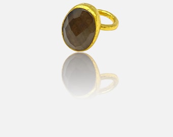 Evia Oval Gemstone Cocktail Ring