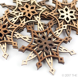 STARLIGHT 3D Layered Wood Snowflake 4 inch christmas ornament holiday decoration to hang on your tree image 1