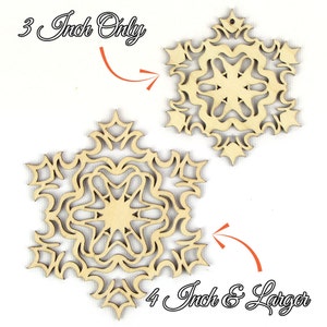Scorching Tiger Laser Cut Wood Snowflake in Multiple Sizes and Quantity Discounts image 4