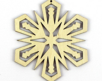 Glowing Star - Laser Cut Wood Snowflake in Multiple Sizes and Quantity Discounts