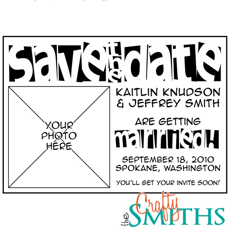 10 Magnetic Personalized Laser-Engraved Wedding Save The Dates on 18 Baltic Birch Plywood