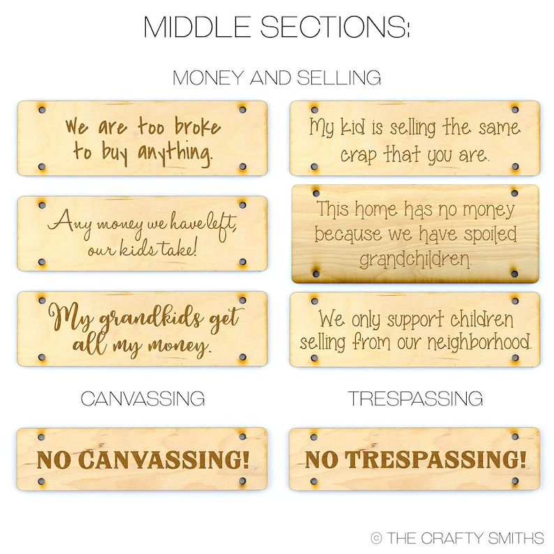 No Soliciting Signs Personalize your own funny laser-engraved wood door hanging image 4