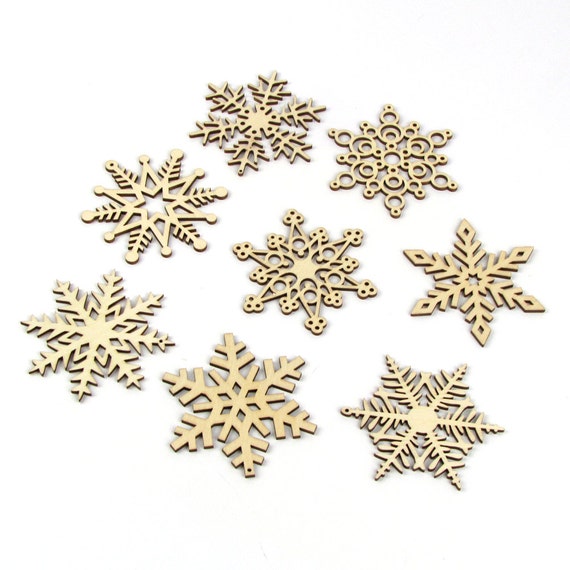 2014 Collection Wooden Laser-Cut Holiday Snowflake Ornaments | Etsy