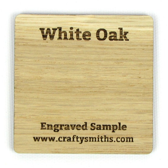 White Oak Solid Wood Laser Engraved Sample Chip Etsy