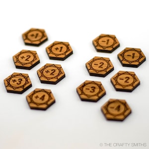 STRENGTH MODIFIER Counters | Upgraded Wood TCG Tokens Compatible with Lorcana