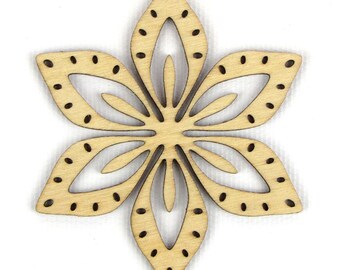 Tropical Flower - Laser Cut Wood Snowflake in Multiple Sizes and Quantity Discounts