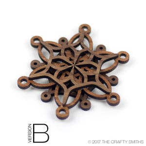 BERRIES 3D Layered Wood Snowflake 3 inch christmas ornament holiday decoration to hang on your tree Version B