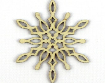 Icy Spike - Laser Cut Wood Snowflake in Multiple Sizes and Quantity Discounts