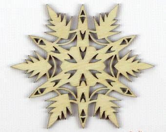 Phoenix - Laser Cut Wood Snowflake in Multiple Sizes and Quantity Discounts