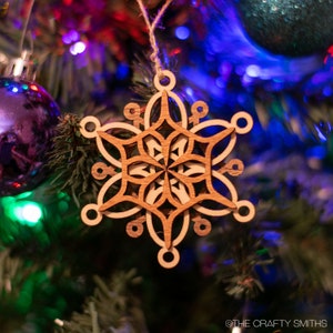 BERRIES 3D Layered Wood Snowflake 3 inch christmas ornament holiday decoration to hang on your tree image 2