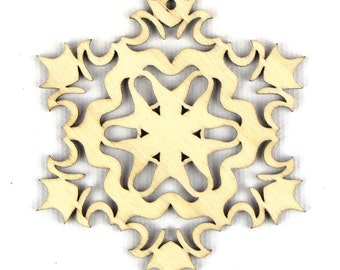 Scorching Tiger - Laser Cut Wood Snowflake in Multiple Sizes and Quantity Discounts