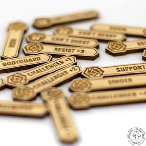 TOKENS DE PALAVRAS-CHAVE | Contadores TCG de madeira atualizados compatíveis com Lorcana