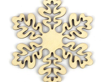 Oak Leaf - Laser Cut Wood Snowflake in Multiple Sizes and Quantity Discounts