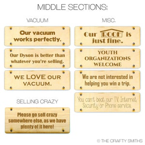 No Soliciting Signs Personalize your own funny laser-engraved wood door hanging image 7
