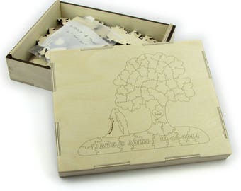 Personalized Storage Box for Guestbook Puzzles | includes puzzle layout and other details, great for wedding, anniversary, birthday