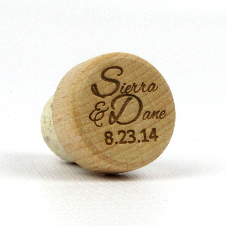 Engraved Solid Wood Topped Tcork Wine Bottle Stoppers Etsy