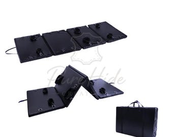 Sistema portátil de sujeción para bondage – Muebles BDSM de cuero sintético / Diseño plegable con esposas para manos y tobillos / Artículos para juegos eróticos en pareja