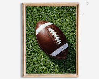 Football Wall Art Printable, American Football Oil Painting, Football Field Print, Sports Wall Decor, Football Poster