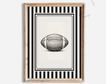 Football Wall Art Printable, Vintage Football Print, Sports Wall Decor, Football Poster, Neutral Sports Artwork