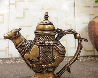 Handmade Antique Brass Golden Vintage Cattle engraved Designs