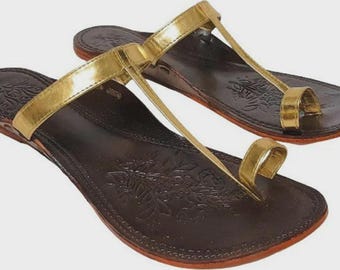 Handmade Kolhapuri Traditional Leather Chappal as Slipper for Women Party