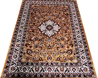 Traditional Floral Silk Carpet, Soft Luxury Area Rug (3 x 5 Feet)