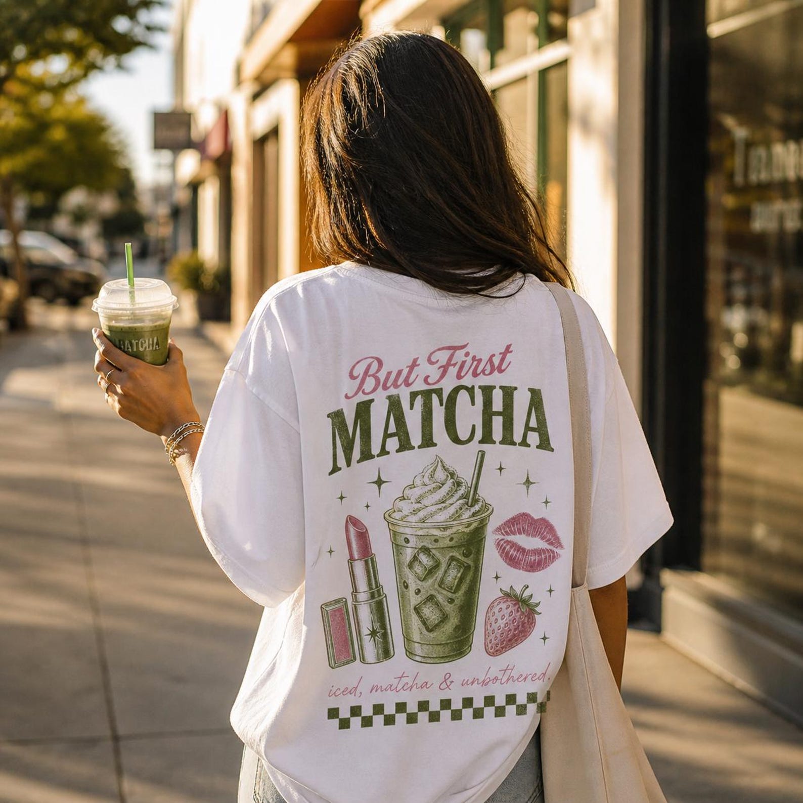 But First Matcha Kawaii Cat Graphic Tee
