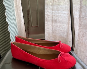 Pink Ballet Flats Canvas Swildens Paris Minimal Chic Slip On Shoes Size 40