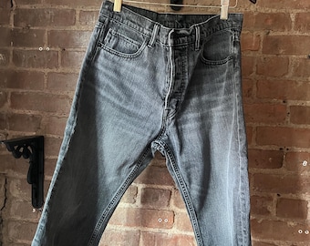 Helmut Lang afgesneden denimshort – zwarte wassing minimalistische designer – maat 27 – onafgewerkte zoom