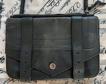 Proenza Schouler Leather Crossbody Bag Black Mini PS1 Style Worn