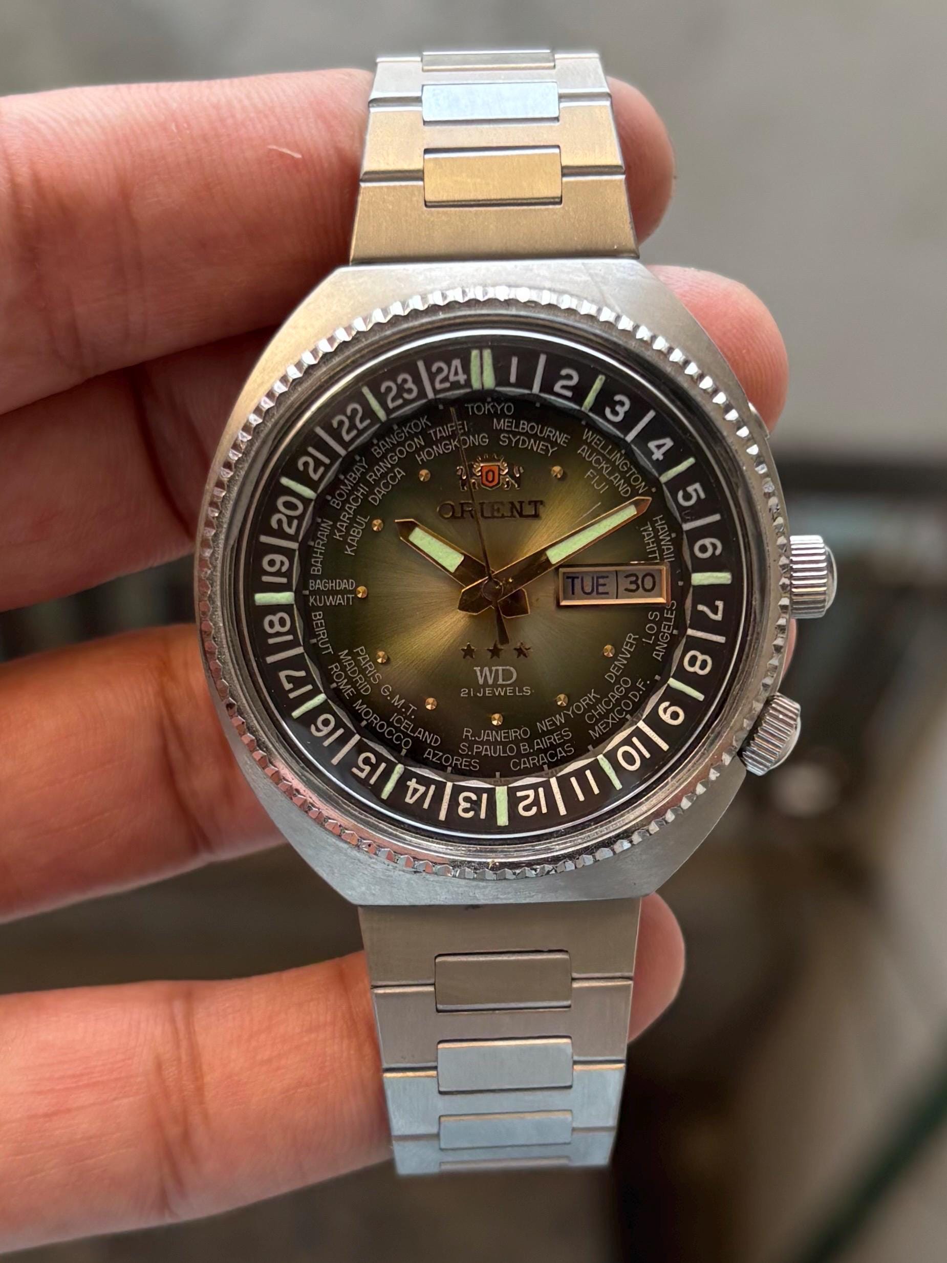 ORIENT ダイバーズウォッチ 自動巻き 機械式 回転ベゼル デイト シルバー オリエントワールドダイバー - Etsy 日本