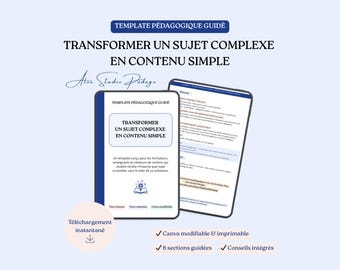 Guided teaching template — Transforming complex topics into simple content | CLEAR Method | Editable Canva | Training and Popularization
