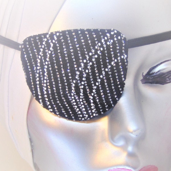 Unisex handmade sequin eye patch "TWILIGHT ZONE"/ handmade eye patch fashion eye patch fancy eye patch woman's eye patch designer eye patch