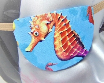 Parche ocular unisex para adultos, hecho a mano, con temática de caballito de mar, estilo unisex de moda para el cuidado de la vista proSEOhq