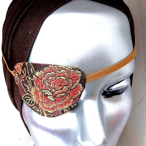 Augenklappe aus floralem Brokat: Bequeme handgemachte Sehhilfe, Mode-Accessoire proSEOhq