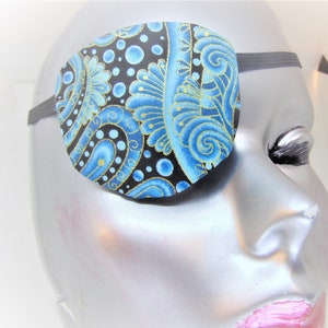 Handmade fashion eye patch &quot;PAISLEY BUBBLES&quot;/ eye care/ vision aid/ cataract aid/ health & beauty/ chic/ artsy/ high fashion