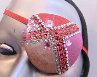 feather haute couture eye care cataract aid ONLY 1 Fashion eye patch SONG of HIAWATHAhandmade tulle fabric gemstones