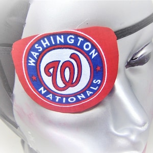 Unisex handmade eye patch/ WASHINGTON NATIONALS theme/ Nationals colors/ eye care/ vision aid/ cataract aid/ 100% cotton fashion eye patch