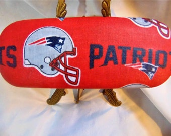 Adult unisex hard eyeglass case/ handmade/ NEW ENGLAND PATRIOTS theme/ vision accessory/ health & beauty/ purse or case/